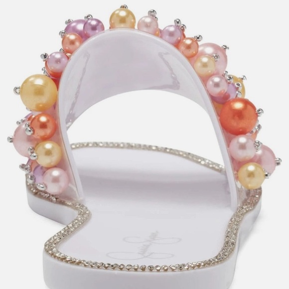 Jessica Simpson White and Orange Beaded Sandals - Picture 7 of 8